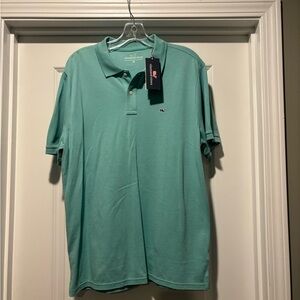 VINEYARD VINES Performance Textured Seagrass Polo Shirt Medium New With Tags
